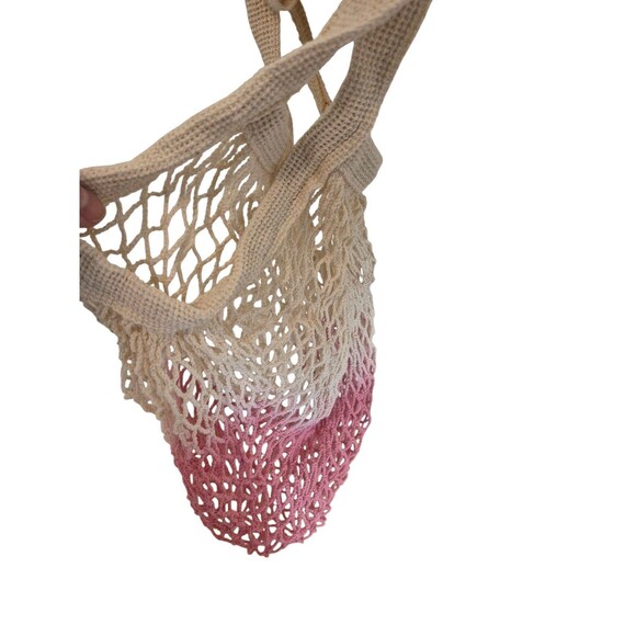 Boho Fishnet Woven Knit Shoulder Bag Ombre Hobo Bag - Picture 4 of 4